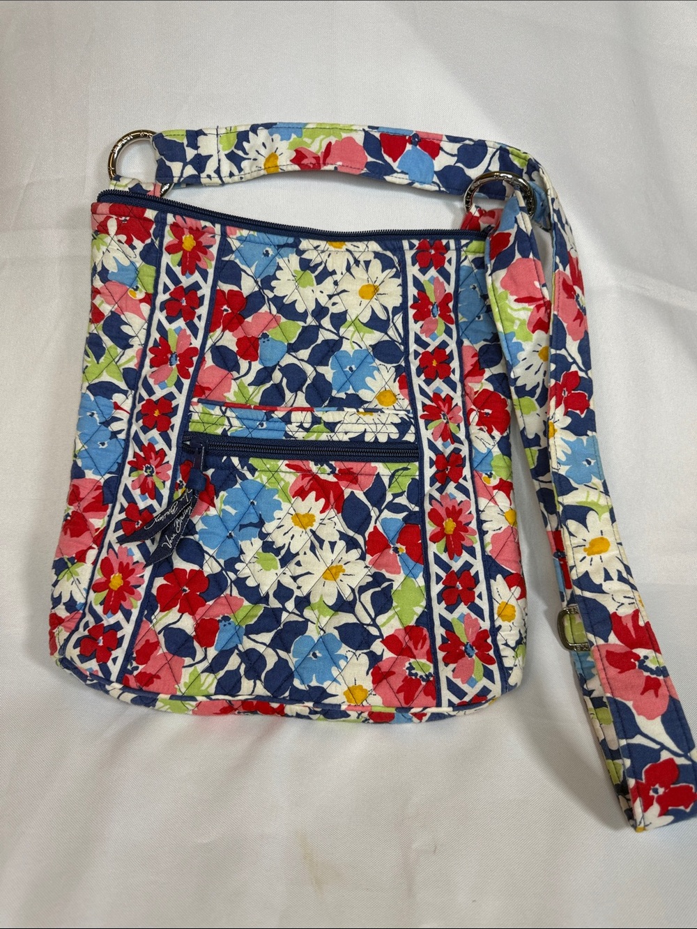 Vera Bradley Navy Floral Quilted Crossbody